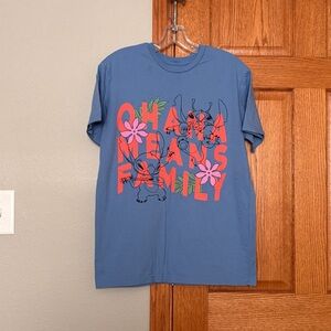 2/$20 Disney Stitch Blue Short Sleeve Ohana Means Family T-shirt S